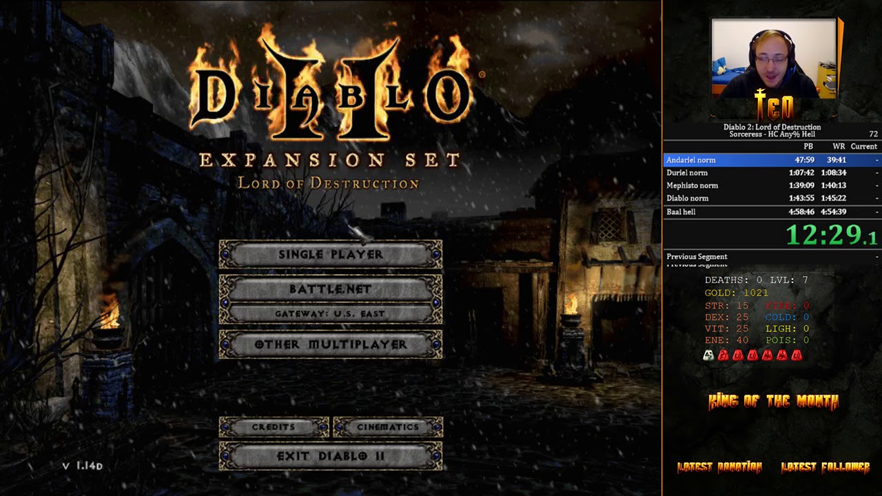 Diablo 2 LoD any% Hell HC Sorc Speedrun - 4:26:01
