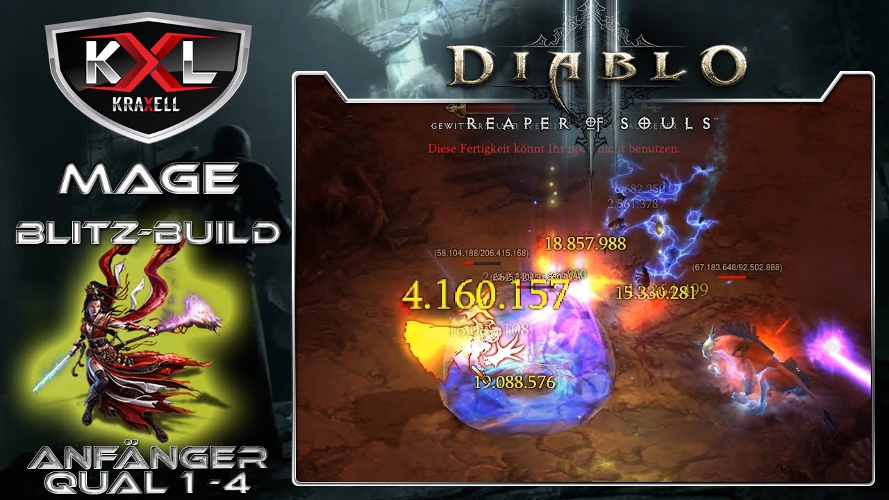 Diablo 3 Reaper of Souls - Zauberer Anfänger Blitz-Build Qual 1- 4 [1440p] ➥ Let's Build
