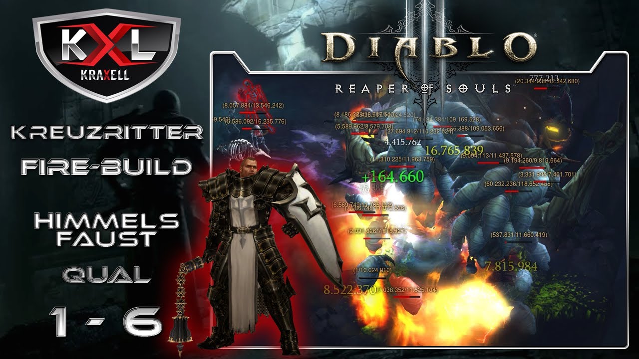 Diablo 3 Reaper of Souls - Kreuzritter Feuer-Build / Himmelsfaust T1 - T6 [HD+] ➥ Let's Build
