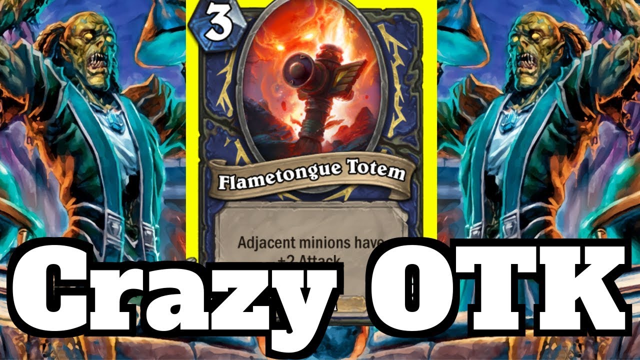 A Crazy Flippin' OTK! Flametongue Totem Crazed Alchemist Combo! | Hearthstone