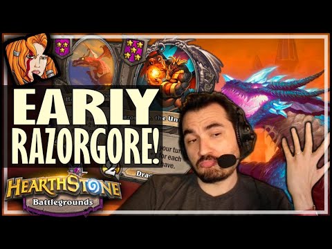 EARLY RAZORGORE = GO DRAGONS! - Hearthstone Battlegrounds
